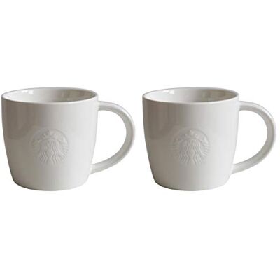 Starbucks Collection Tall Fore Here Lot de 2 Paires de Verres Courts Blanc 2 Tall/12oz/355ml - Publicité Starbucks Collection Tall Fore Here Lot de 2 Paires de Verres Courts Blanc 2 Tall/12oz/355ml - Publicité