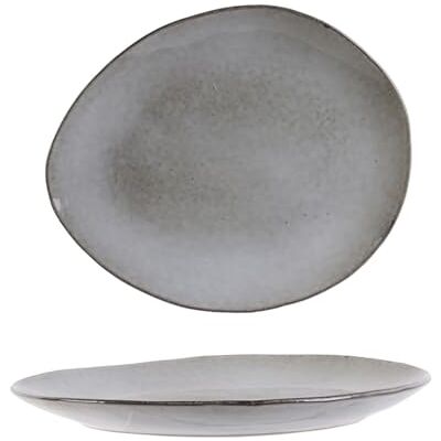 HOME DECO FACTORY KA3752, Assiette Plate en Céramique Grès Galet, Design Naturel et Zen, Compatible Lave-Vaisselle et Micro-Ondes, Petit Modèle, H2 x 18 x 22 cm, Gris - Publicité HOME DECO FACTORY KA3752, Assiette Plate en Céramique Grès Galet, Design Naturel et Zen, Compatible Lave-Vaisselle et Micro-Ondes, Petit Modèle, H2 x 18 x 22 cm, Gris - Publicité