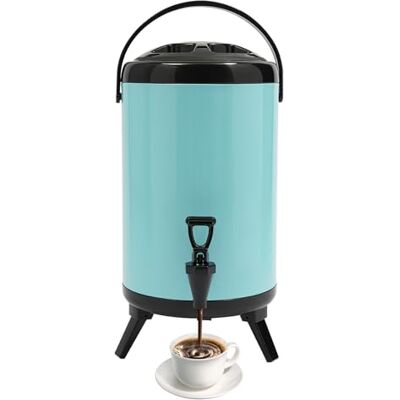 KKVUIIFF Distributeur de boissons chaudes et froides de 10 l, en acier inoxydable, isolé, avec robinet et poignée de transport, garde au chaud pendant 4 à 8 heures, pour tous les types de fêtes, bleu - Publicité KKVUIIFF Distributeur de boissons chaudes et froides de 10 l, en acier inoxydable, isolé, avec robinet et poignée de transport, garde au chaud pendant 4 à 8 heures, pour tous les types de fêtes, bleu - Publicité