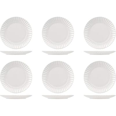 H&H Lot de 6 assiettes à fruits lotus blanc 21 cm - Publicité H&H Lot de 6 assiettes à fruits lotus blanc 21 cm - Publicité