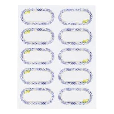 Artyfêtes Générique 10 Marque-Verres Sticker Dolce Vita 6X3CM Bleu - Publicité Artyfêtes Générique 10 Marque-Verres Sticker Dolce Vita 6X3CM Bleu - Publicité