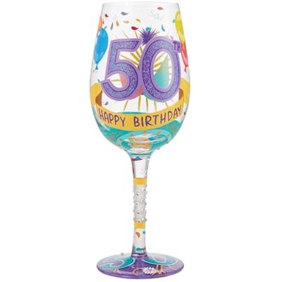 Enesco Lolita Verre à vin Happy 50th Birthday - Publicité Enesco Lolita Verre à vin Happy 50th Birthday - Publicité