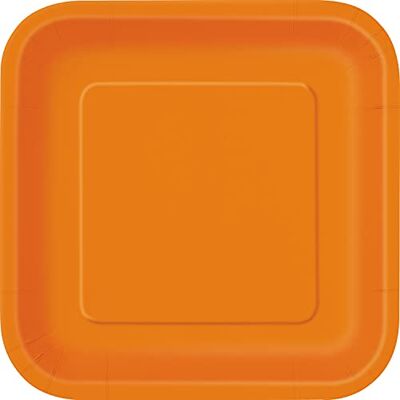 Unique Party-Assiettes en Carton Carrées Écologiques-23 cm-Couleur Orange-Paquet de 14, 32341EU - Publicité Unique Party-Assiettes en Carton Carrées Écologiques-23 cm-Couleur Orange-Paquet de 14, 32341EU - Publicité