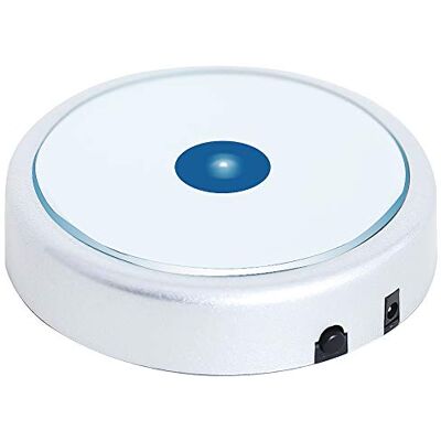 EUSTUMA Présentoir rond antidérapant avec base lumineuse LED dans une variété de couleurs, convient pour les œuvres d'art en cristal de verre, la décoration de fête de vacances (argent) - Publicité EUSTUMA Présentoir rond antidérapant avec base lumineuse LED dans une variété de couleurs, convient pour les œuvres d'art en cristal de verre, la décoration de fête de vacances (argent) - Publicité