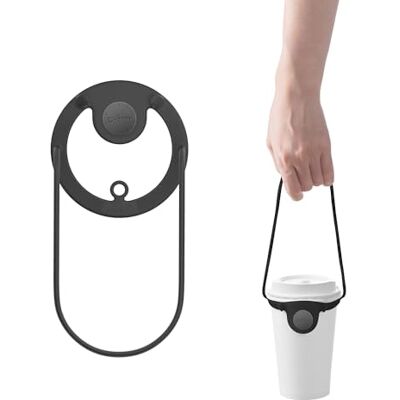 Bone Cup Tie 2 – Porte-gobelet en Silicone réutilisable et Pliable avec Anneau pour Paille – Sangle sécurisée (Noir) - Publicité Bone Cup Tie 2 – Porte-gobelet en Silicone réutilisable et Pliable avec Anneau pour Paille – Sangle sécurisée (Noir) - Publicité