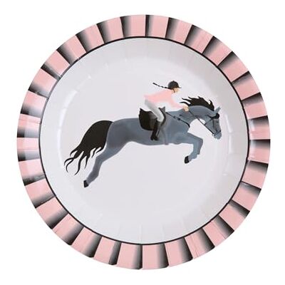 SANTEX 10 Assiettes carton équitation 22,5 cm - Publicité SANTEX 10 Assiettes carton équitation 22,5 cm - Publicité