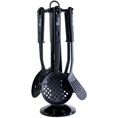 Pradel Excellence PUST003009 Ensemble 6 Ustensiles de Cuisine Nylon Noir Manches Polypropylène Support Rotatif Cuillère à Sauce, Louche, Pelle, Écumoire, Cuillère à Spaghetti - Publicité Pradel Excellence PUST003009 Ensemble 6 Ustensiles de Cuisine Nylon Noir Manches Polypropylène Support Rotatif Cuillère à Sauce, Louche, Pelle, Écumoire, Cuillère à Spaghetti - Publicité