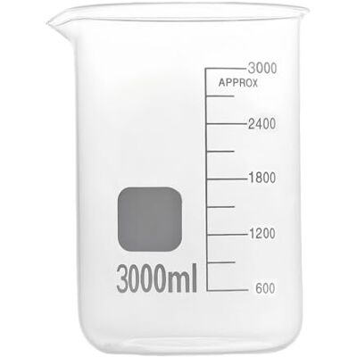 GAOJUDAF Bécher en verre borosilicaté transparent épais de 3000ml avec bec verseur, fournitures de laboratoire, 1pièce - Publicité GAOJUDAF Bécher en verre borosilicaté transparent épais de 3000ml avec bec verseur, fournitures de laboratoire, 1pièce - Publicité
