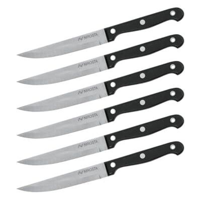 Nirosta 9921150 Lot de 6 couteaux à steak, Acier inoxydable, Noir, 21 cm - Publicité Nirosta 9921150 Lot de 6 couteaux à steak, Acier inoxydable, Noir, 21 cm - Publicité