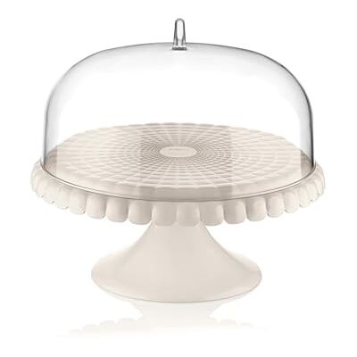 Guzzini Tiffany, Présentoir à Gâteaux avec Petite Cloche, Moule à Gâteau avec Couvercle Blanc Lait, Ø 30 xh 27 cm 199401156 - Publicité Guzzini Tiffany, Présentoir à Gâteaux avec Petite Cloche, Moule à Gâteau avec Couvercle Blanc Lait, Ø 30 xh 27 cm 199401156 - Publicité