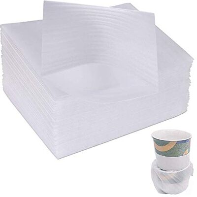 Lepidi 50 Pièces Feuilles d'Emballage En Mousse, EPE Blanc, 20 x 30 cm, Protection pour Vaisselle, Verres, Porcelaine, Assiettes, Verre - Publicité Lepidi 50 Pièces Feuilles d'Emballage En Mousse, EPE Blanc, 20 x 30 cm, Protection pour Vaisselle, Verres, Porcelaine, Assiettes, Verre - Publicité