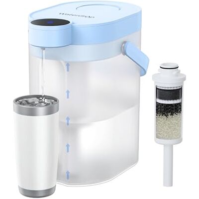 Waterdrop FreshTaste 𝐀𝐝𝐨𝐮𝐜𝐢𝐫 𝐥'𝐄𝐚𝐮 Carafe Filtrante Électrique, Distributeur de Filtre à Eau Instantané 4L pour Réfrigérateur, Réduit Chlore, Plomb, Cuivre, Purifie, Bleu (Filtre: WD-EWFS) - Publicité Waterdrop FreshTaste 𝐀𝐝𝐨𝐮𝐜𝐢𝐫 𝐥'𝐄𝐚𝐮 Carafe Filtrante Électrique, Distributeur de Filtre à Eau Instantané 4L pour Réfrigérateur, Réduit Chlore, Plomb, Cuivre, Purifie, Bleu (Filtre: WD-EWFS) - Publicité