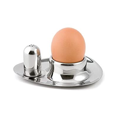 Weis Coquetier - 15112 - Ensemble d'Œufs avec Porte-Sel en Acier Inoxydable Argent 9 x 11 x 4 cm - Publicité Weis Coquetier - 15112 - Ensemble d'Œufs avec Porte-Sel en Acier Inoxydable Argent 9 x 11 x 4 cm - Publicité
