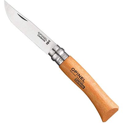 OPINEL N°07 Couteau de Poche en Blister Lame 8 cm Carbone XC90, Manche Bois de Hêtre, Usage Quotidien, Bague de Sécurité Virobloc Fabrication Française - Publicité OPINEL N°07 Couteau de Poche en Blister Lame 8 cm Carbone XC90, Manche Bois de Hêtre, Usage Quotidien, Bague de Sécurité Virobloc Fabrication Française - Publicité
