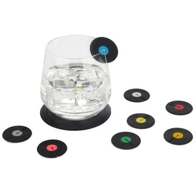 Balvi Marque-Verres Greatest Hits Couleur Noir sous la Forme d'enregistrements de Vinyle Silicone - Publicité Balvi Marque-Verres Greatest Hits Couleur Noir sous la Forme d'enregistrements de Vinyle Silicone - Publicité