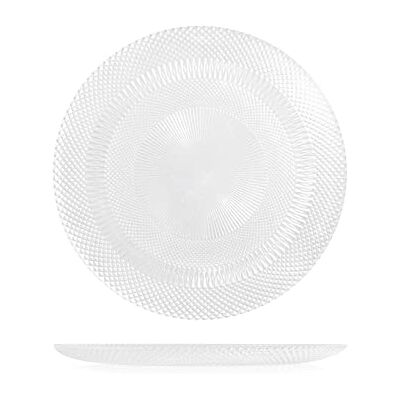 H&H Glow Lot de 6 Assiettes Plates en Verre Transparent 28 cm - Publicité H&H Glow Lot de 6 Assiettes Plates en Verre Transparent 28 cm - Publicité