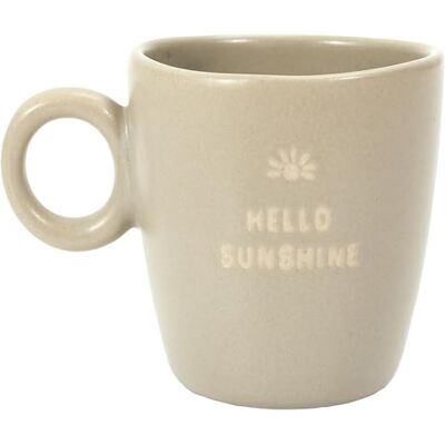 Linnea Mug en grès Collection Minimalist 10 cl modèle Hello Sunshine Beige - Publicité Linnea Mug en grès Collection Minimalist 10 cl modèle Hello Sunshine Beige - Publicité