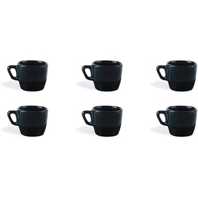 Excelsa Eclipse Lot de 6 tasses à café noires, céramique Stoneware, capacité 70 ml. Publicité Excelsa Eclipse Lot de 6 tasses à café noires, céramique Stoneware, capacité 70 ml. Publicité