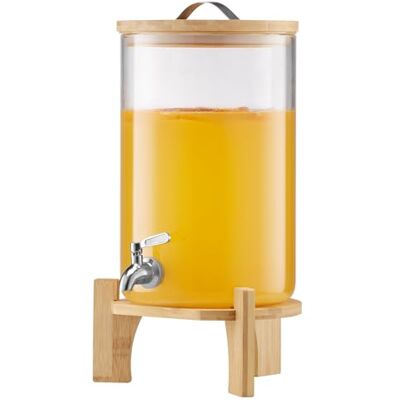 VEVOR Distributeur de Boissons Grande Capacité de 8 L, Fontaine à Eau en Verre, Distribution d’Eau Jus Limonade Thé Glacé, avec Support en Bois et Robinet en Inox, pour Restaurant Café Hôtel Fête - Publicité VEVOR Distributeur de Boissons Grande Capacité de 8 L, Fontaine à Eau en Verre, Distribution d’Eau Jus Limonade Thé Glacé, avec Support en Bois et Robinet en Inox, pour Restaurant Café Hôtel Fête - Publicité