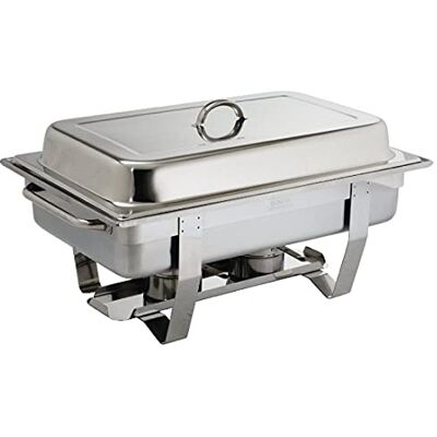 NISBETS Olympia Chauffe-plat Milan GN 1/1 9 litres, couleur argent, comprend un couvercle isolant thermique, usage professionnel et domestique, K409 - Publicité NISBETS Olympia Chauffe-plat Milan GN 1/1 9 litres, couleur argent, comprend un couvercle isolant thermique, usage professionnel et domestique, K409 - Publicité