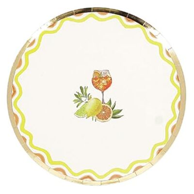 Artyfêtes Générique 8 ASSIETTES CARTON AGRUME 23CM CRÈME - Publicité Artyfêtes Générique 8 ASSIETTES CARTON AGRUME 23CM CRÈME - Publicité