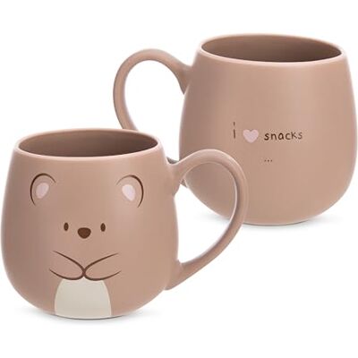 NICI 61831 mymochi Tasse, Motif Ours Nomo, « I Love Snacks », 400 ML, 8 x 9 cm, Marron, Tasse À Thé, Tasse À Café, en Porcelaine, avec Anse, pour Boissons Froides Et Chaudes, Café, Thé, Lait, Cacao - Publicité NICI 61831 mymochi Tasse, Motif Ours Nomo, « I Love Snacks », 400 ML, 8 x 9 cm, Marron, Tasse À Thé, Tasse À Café, en Porcelaine, avec Anse, pour Boissons Froides Et Chaudes, Café, Thé, Lait, Cacao - Publicité