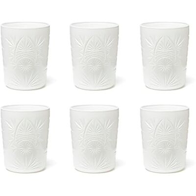 Excelsa Color Tumbler Lot de 6 verres en verre décorés, multicolore, décor en relief, 350 ml, 8 x 10 cm (blanc) - Publicité Excelsa Color Tumbler Lot de 6 verres en verre décorés, multicolore, décor en relief, 350 ml, 8 x 10 cm (blanc) - Publicité