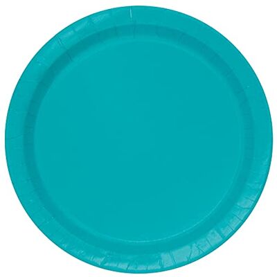 Unique Party- Assiettes en Carton Écologiques-23 cm-Couleur Turquoise-Paquet de 16, 32123EU, Teal - Publicité Unique Party- Assiettes en Carton Écologiques-23 cm-Couleur Turquoise-Paquet de 16, 32123EU, Teal - Publicité