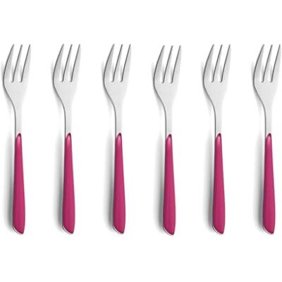 Kuppels Prisma Lot de 6 fourchettes à gâteau, en acier inoxydable 18/0, pour 6 personnes, avec manche en plastique de qualité supérieure, rouge framboise, inoxydable et passe au lave-vaisselle - Publicité Kuppels Prisma Lot de 6 fourchettes à gâteau, en acier inoxydable 18/0, pour 6 personnes, avec manche en plastique de qualité supérieure, rouge framboise, inoxydable et passe au lave-vaisselle - Publicité