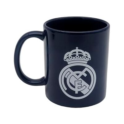 CYP BRAND s-Real Madrid Tasse pour petit-déjeuner dans une boîte en céramique, 300 ml, couleur bleue avec blason blanc, produit officiel - Publicité CYP BRAND s-Real Madrid Tasse pour petit-déjeuner dans une boîte en céramique, 300 ml, couleur bleue avec blason blanc, produit officiel - Publicité