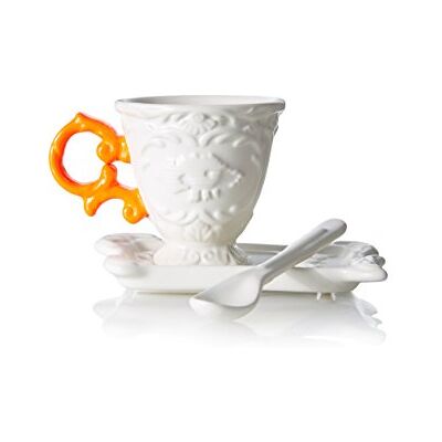 SELETTI Set à café en Porcelaine I-Wares avec poignée Orange - Publicité SELETTI Set à café en Porcelaine I-Wares avec poignée Orange - Publicité