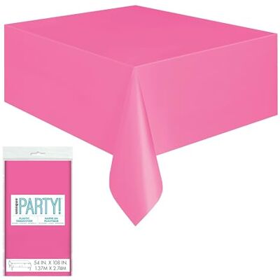 Unique Party 5082 Nappe en Plastique Rose Vif 2,74 m x 1,37 m - Publicité Unique Party 5082 Nappe en Plastique Rose Vif 2,74 m x 1,37 m - Publicité