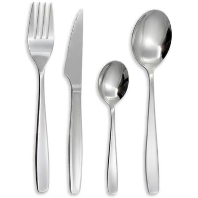 Quid Scola Ménagère 24 pièces en acier inoxydable 24 pièces avec steak en acier inoxydable Ne passe pas au micro-ondes - Publicité Quid Scola Ménagère 24 pièces en acier inoxydable 24 pièces avec steak en acier inoxydable Ne passe pas au micro-ondes - Publicité