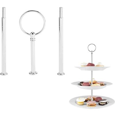 Zerodis Présentoir à Gâteau Multi Étages Support de Assiette à Gâteau Dessert Plats Service Poignée de Plateau à Cupcake pour Mariage Fête Soirée Anniversaire, Plateau Non Incluse(3-tiers Round Silver) - Publicité Zerodis Présentoir à Gâteau Multi Étages Support de Assiette à Gâteau Dessert Plats Service Poignée de Plateau à Cupcake pour Mariage Fête Soirée Anniversaire, Plateau Non Incluse(3-tiers Round Silver) - Publicité