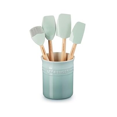 LE CREUSET Coffret Pot à Ustensiles Classique (1,1 L) avec Set de 4 Spatules Création, Sea Salt, 79003007170000 - Publicité LE CREUSET Coffret Pot à Ustensiles Classique (1,1 L) avec Set de 4 Spatules Création, Sea Salt, 79003007170000 - Publicité