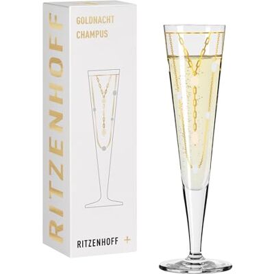 Ritzenhoff Goldnacht Champus 1039 Verre à champagne - Design en or élégant - Publicité Ritzenhoff Goldnacht Champus 1039 Verre à champagne - Design en or élégant - Publicité