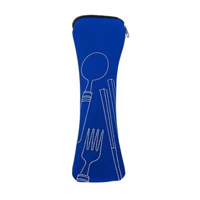 Wilitto Étui de rangement pour couverts de voyage, fourchette, cuillère, porte-baguettes Pochette pour camping, école, pique-nique Bleu foncé - Publicité Wilitto Étui de rangement pour couverts de voyage, fourchette, cuillère, porte-baguettes Pochette pour camping, école, pique-nique Bleu foncé - Publicité