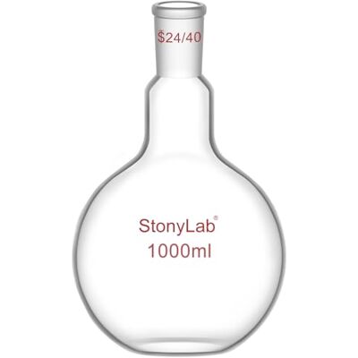 stonylab Borosilicaté Verre Simple cou Fond plat Ébullition Flasque, Ballons de Laboratoire Single Neck Flat Bottom Boiling Flask avec 24/40 Standard Cône Joint Extérieur 1000ml - Publicité stonylab Borosilicaté Verre Simple cou Fond plat Ébullition Flasque, Ballons de Laboratoire Single Neck Flat Bottom Boiling Flask avec 24/40 Standard Cône Joint Extérieur 1000ml - Publicité