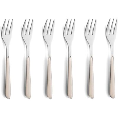 Kuppels Prisma Lot de 6 fourchettes à gâteau en acier inoxydable 18/0 6 pièces pour 6 personnes, poignées en plastique de qualité supérieure en coton blanc, inoxydable et passe au lave-vaisselle - Publicité Kuppels Prisma Lot de 6 fourchettes à gâteau en acier inoxydable 18/0 6 pièces pour 6 personnes, poignées en plastique de qualité supérieure en coton blanc, inoxydable et passe au lave-vaisselle - Publicité