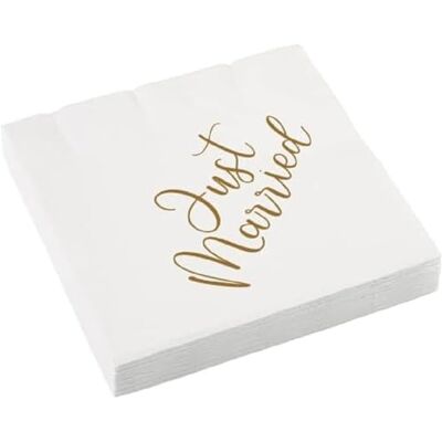 amscan 9913270 Lot de 16 serviettes de table « Just Married » pour mariage 33 x 33 cm - Publicité amscan 9913270 Lot de 16 serviettes de table « Just Married » pour mariage 33 x 33 cm - Publicité