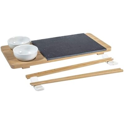 H&H Sushi Box 10 Pezzi In Sushi Ardesia E Bambu' 14X30Cm - Publicité H&H Sushi Box 10 Pezzi In Sushi Ardesia E Bambu' 14X30Cm - Publicité