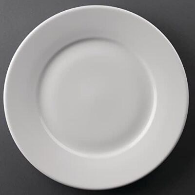 Olympia Assiette Athena à large bord 254 mm (lot de 12), blanc, porcelaine super vitrifiée, passe au lave vaisselle et au micro ondes, certifié BS4034 pour un usage hôtelier, CC209 - Publicité Olympia Assiette Athena à large bord 254 mm (lot de 12), blanc, porcelaine super vitrifiée, passe au lave vaisselle et au micro ondes, certifié BS4034 pour un usage hôtelier, CC209 - Publicité