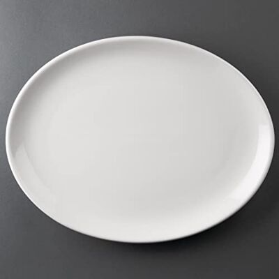 Olympia Assiettes ovales Athena 305 x 241mm (Lot de 6), Blanc, 29(H) x 305(L) x 241(P) mm, Porcelaine, CC212 - Publicité Olympia Assiettes ovales Athena 305 x 241mm (Lot de 6), Blanc, 29(H) x 305(L) x 241(P) mm, Porcelaine, CC212 - Publicité