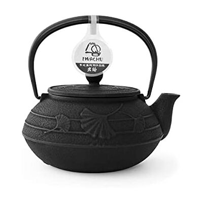 Iwachu Ginkgo Théière Japonaise en Fonte Noir 0,65 l Intérieur émaillé, Tous Types de thé. Publicité Iwachu Ginkgo Théière Japonaise en Fonte Noir 0,65 l Intérieur émaillé, Tous Types de thé. Publicité