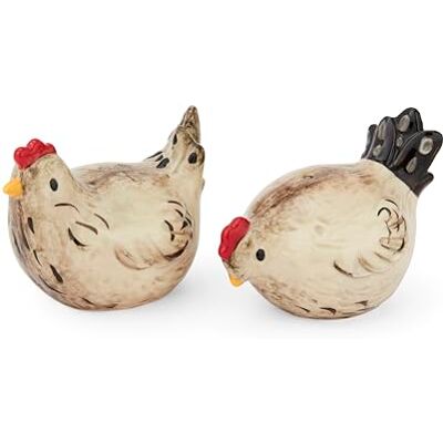 Cooksmart Hen House Lane Salière et poivrière Ustensiles de cuisine de ferme de conception britannique Ensemble en céramique en forme de poule en relief Style campagnard rustique Lavage à la - Publicité Cooksmart Hen House Lane Salière et poivrière Ustensiles de cuisine de ferme de conception britannique Ensemble en céramique en forme de poule en relief Style campagnard rustique Lavage à la - Publicité