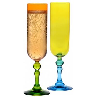 Krosno – Flûtes à Champagne et Prosecco Colorées – 2 x 220 ml – Collection Bubble – Orange et Jaune – Cristal Sans Plomb – Peintes à la Main - Publicité Krosno – Flûtes à Champagne et Prosecco Colorées – 2 x 220 ml – Collection Bubble – Orange et Jaune – Cristal Sans Plomb – Peintes à la Main - Publicité