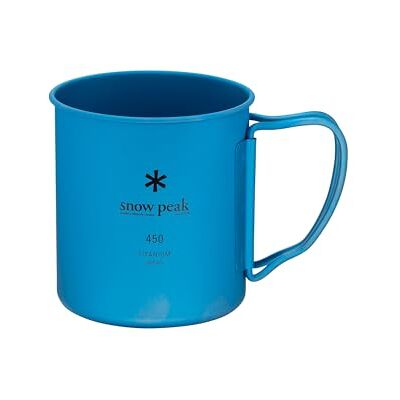 Snow Peak Tasse à paroi simple en titane 450 ml, bleu, ultra léger pour le camping et l'extérieur - Publicité Snow Peak Tasse à paroi simple en titane 450 ml, bleu, ultra léger pour le camping et l'extérieur - Publicité
