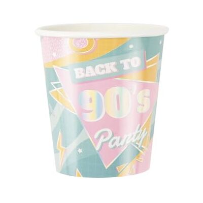 Party Pro 8 Gobelets carton années 90 Multicolore - Publicité Party Pro 8 Gobelets carton années 90 Multicolore - Publicité