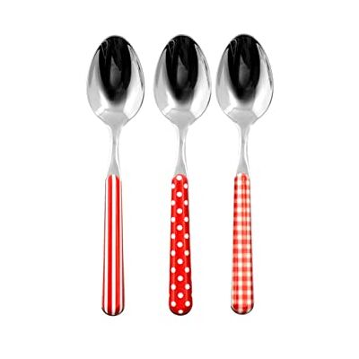 Home Provence Lot de 6 cuillères en Acier Inoxydable, décoration Rouge - Publicité Home Provence Lot de 6 cuillères en Acier Inoxydable, décoration Rouge - Publicité