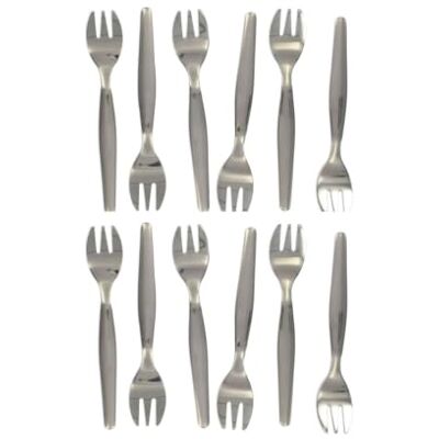 Fackelmann 9937650 Lot de 12 petites fourchettes à desserts ou à huîtres, fourchettes à huîtres, fourchette de cuisine, fourchette crustacés, Acier inoxydable, 12,5 cm - Publicité Fackelmann 9937650 Lot de 12 petites fourchettes à desserts ou à huîtres, fourchettes à huîtres, fourchette de cuisine, fourchette crustacés, Acier inoxydable, 12,5 cm - Publicité